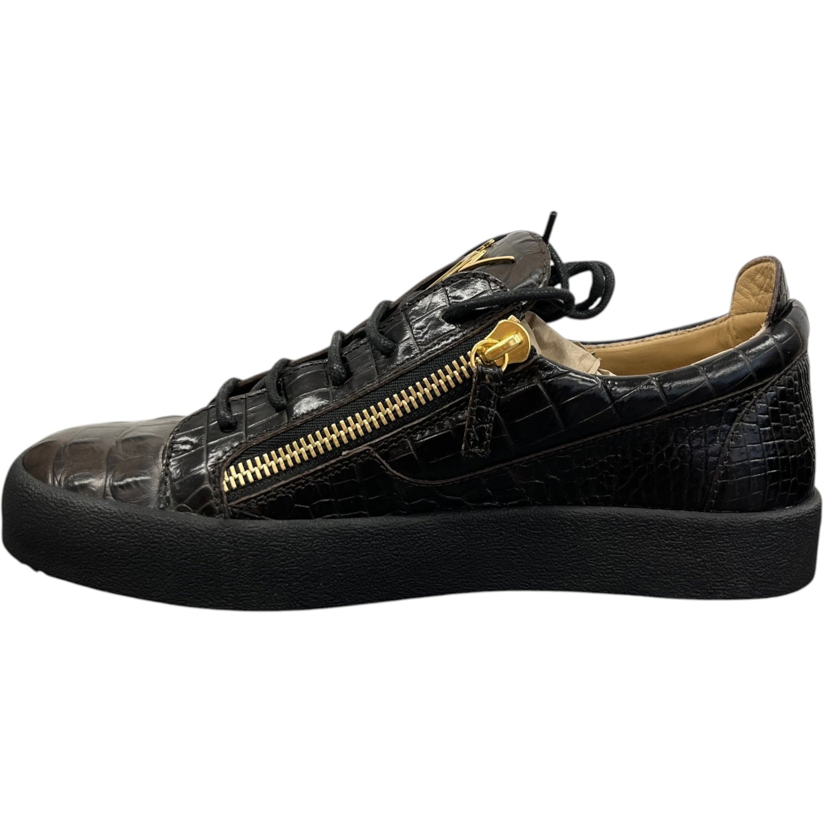 Men's Frankie Double Zip Low Trainers Brown Size EU 43 / UK 9 - Photo 2