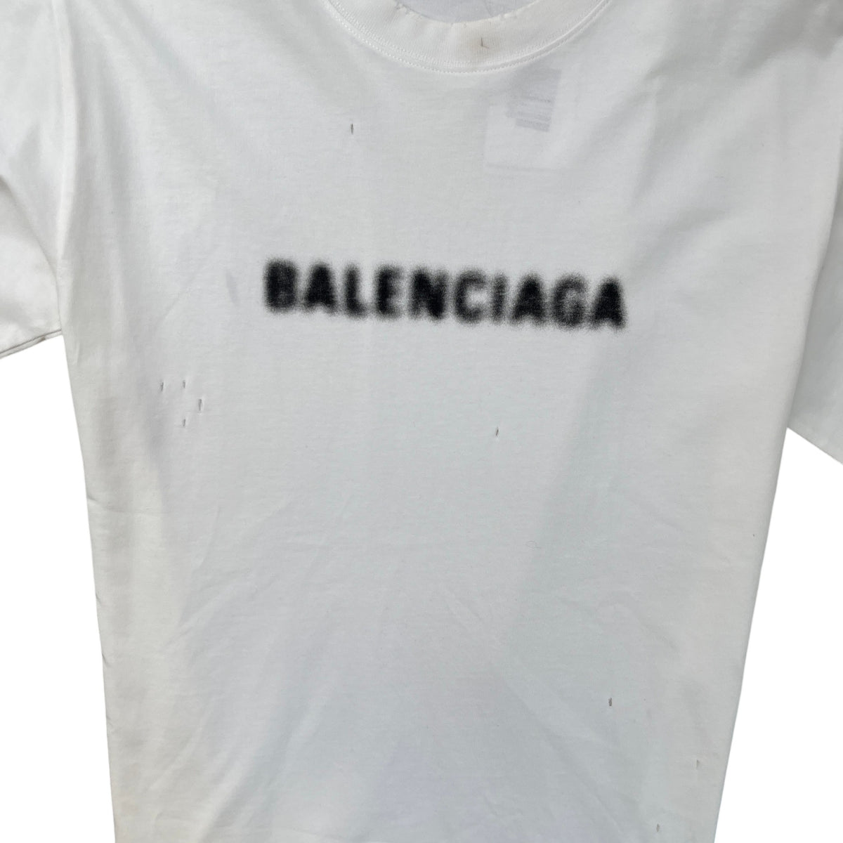 Men's Blurred Logo Distressed T-Shirt White Size XXL - Photo 5