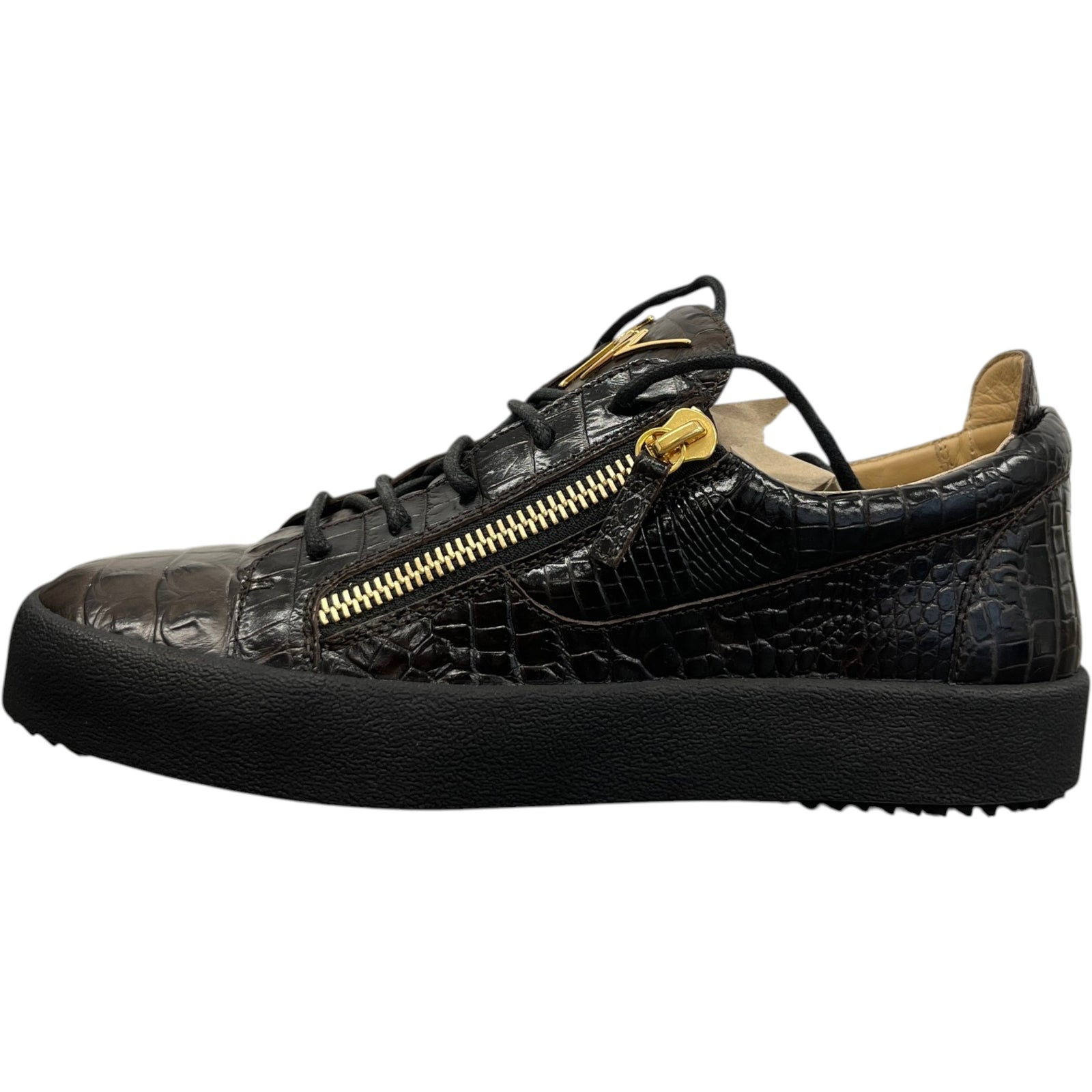 Men's Frankie Double Zip Low Trainers Brown Size EU 43 / UK 9 - Photo 5