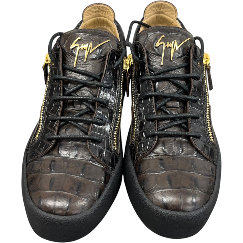 Men's Frankie Double Zip Low Trainers Brown Size EU 43 / UK 9