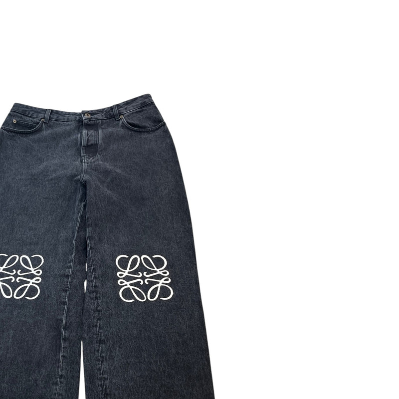 Men's Anagram Baggy Jeans Black Size IT 52 / UK 36