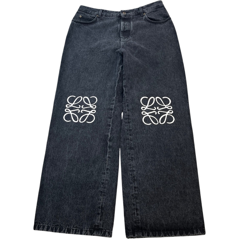 Men's Anagram Baggy Jeans Black Size IT 52 / UK 36