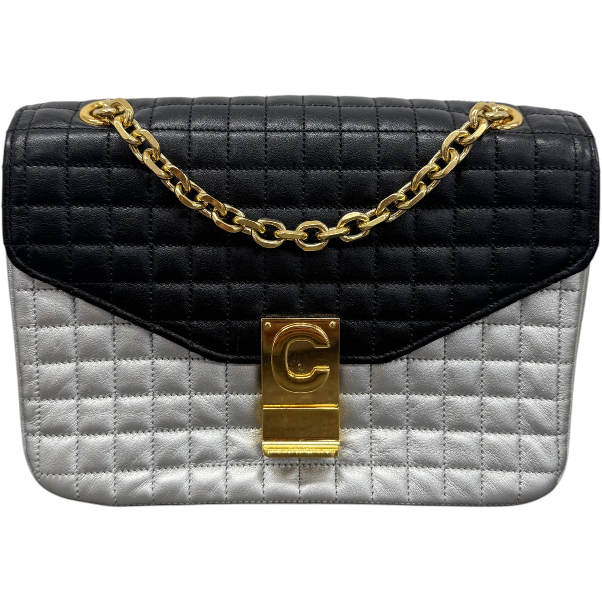 Women's C Two Tone Handbag Silver - Photo 1