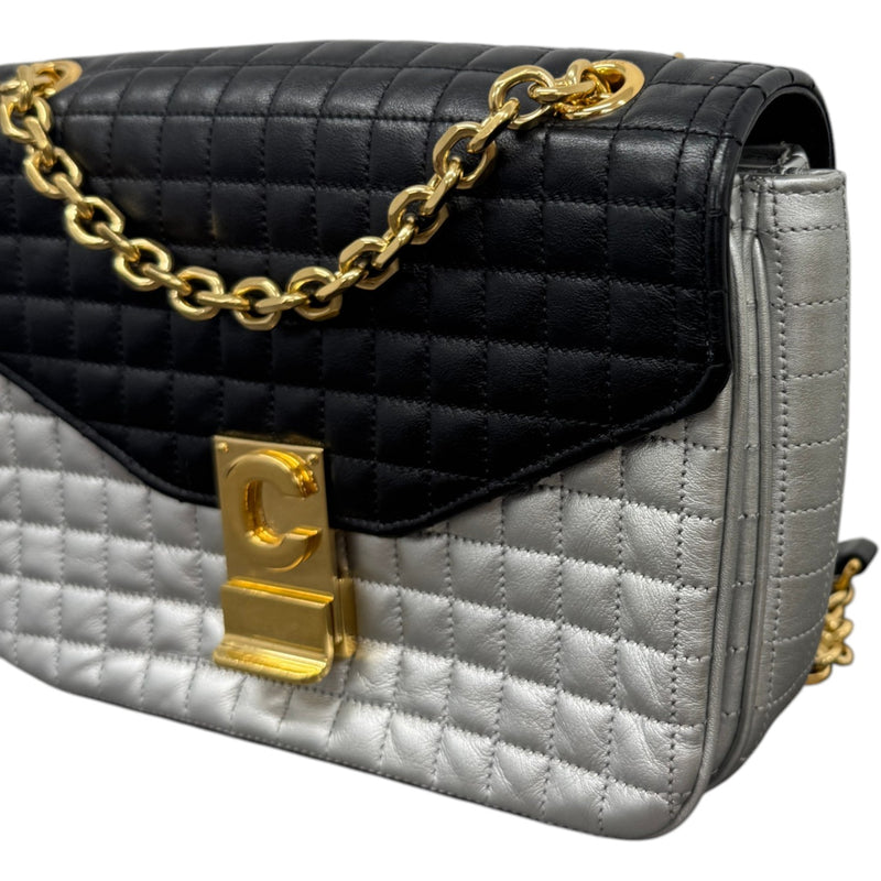 Women's C Two Tone Handbag Silver