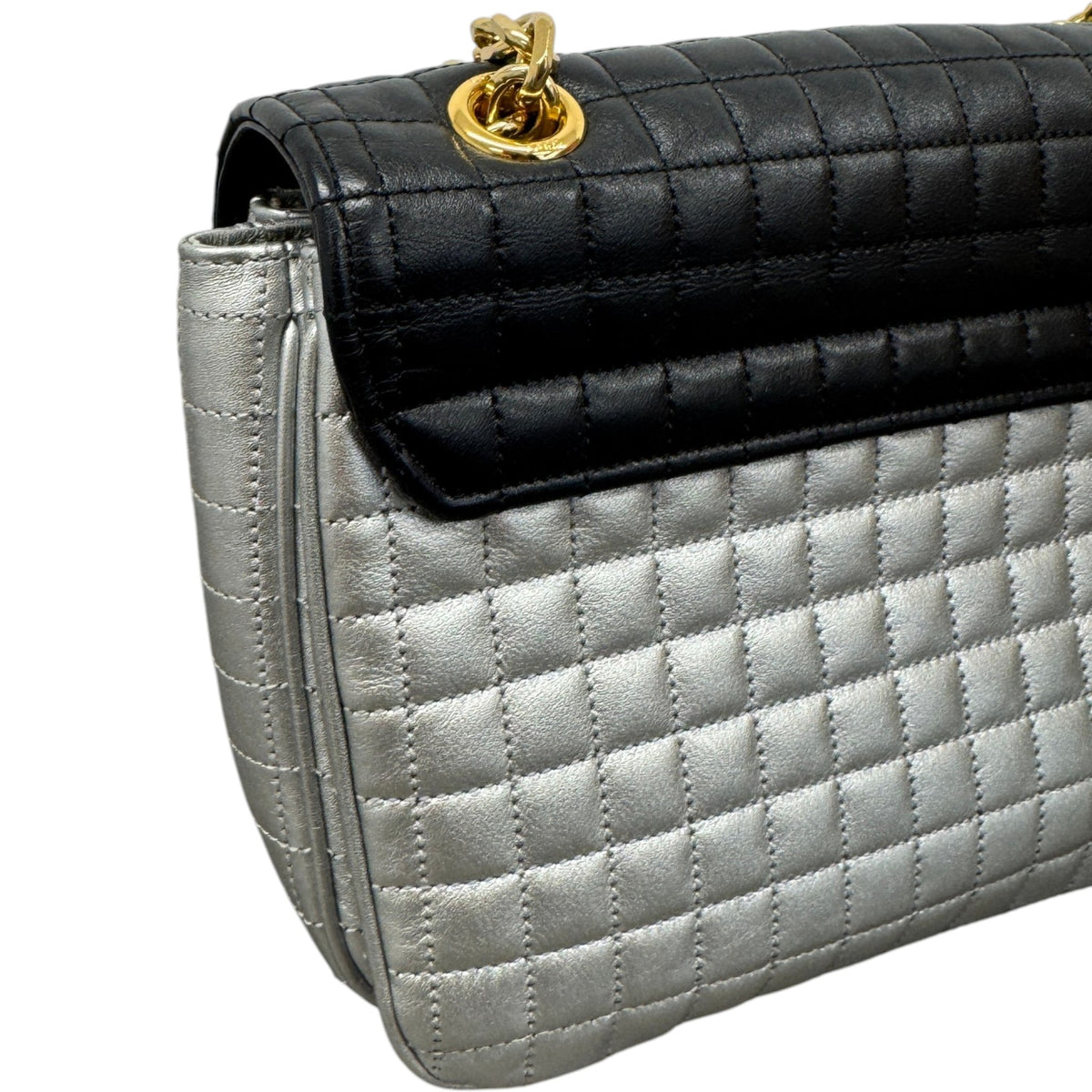 Women's C Two Tone Handbag Silver - Photo 7