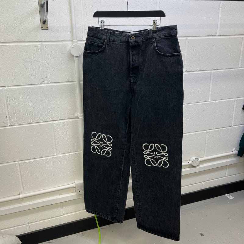 Men's Anagram Baggy Jeans Black Size IT 52 / UK 36