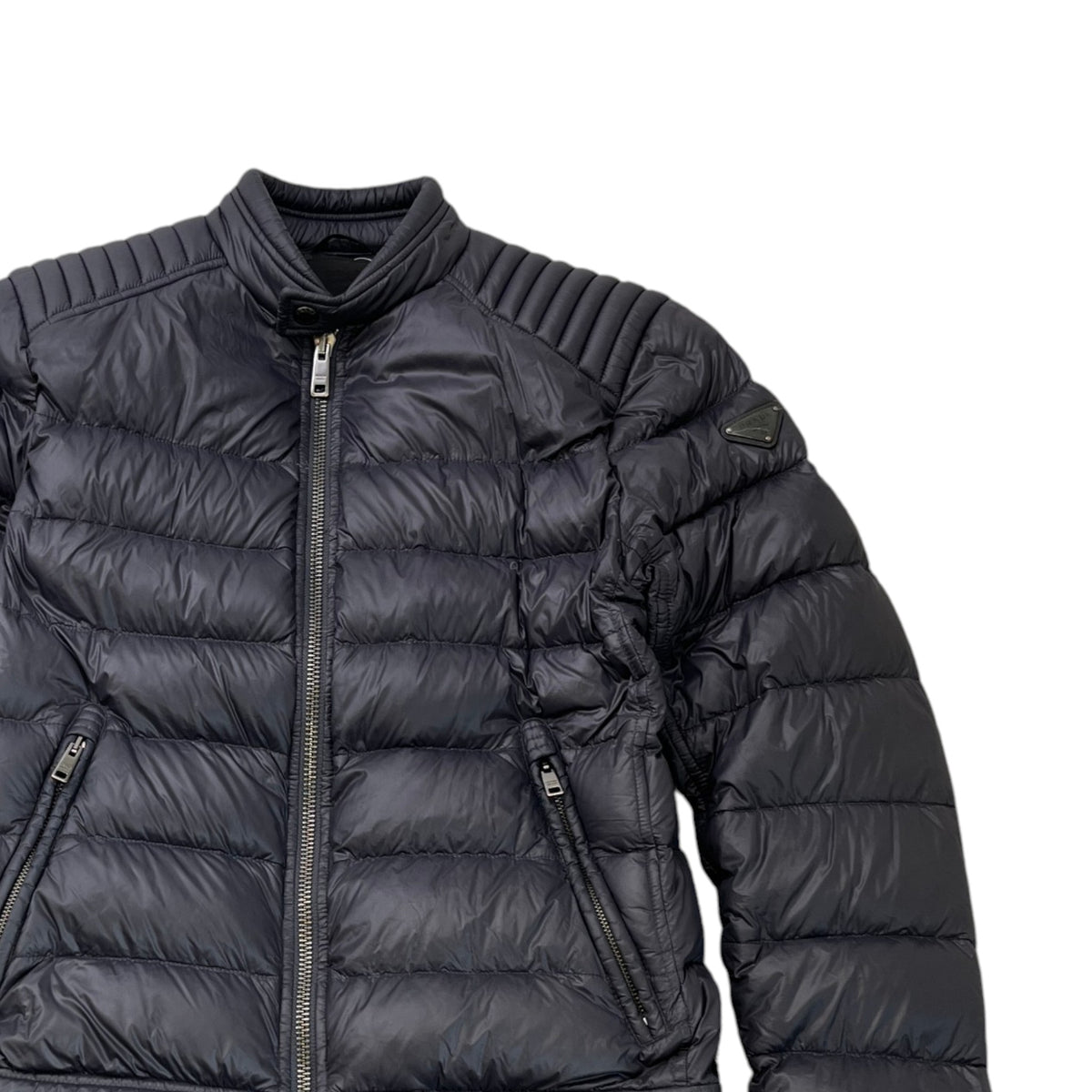 Men's Plaque Logo Down Jacket Navy Size S - Photo 3