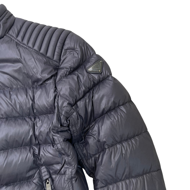 Men's Plaque Logo Down Jacket Navy Size S