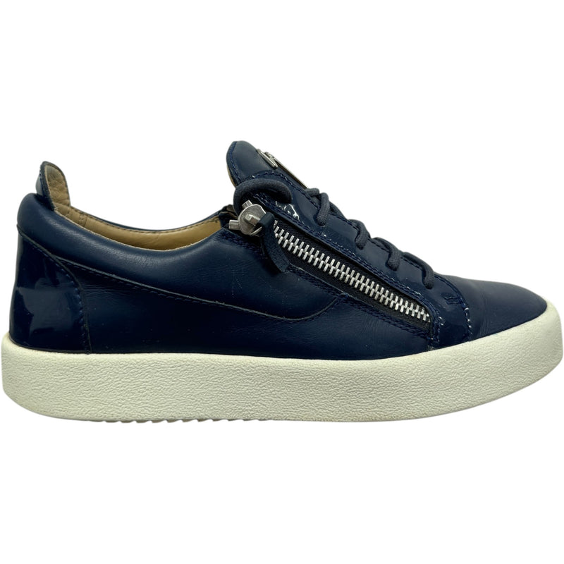Men's Frankie Double Zip Low Trainers Navy Size UK 9 / EU 43