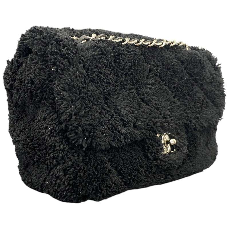 Women's Shearling Classic Fur Single Flap Bag Black