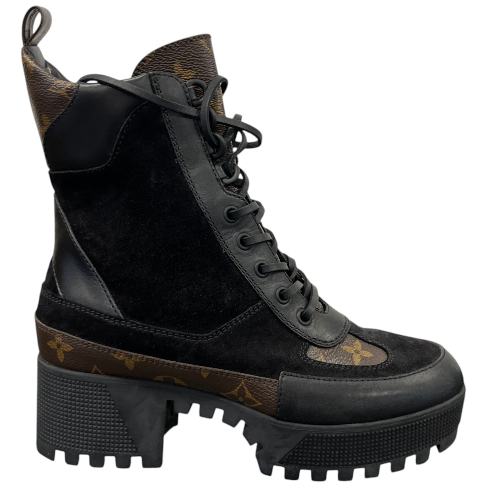 Women's Monogram Combat Boots Black Size UK 3.5 / EU 36.5 - Photo 1