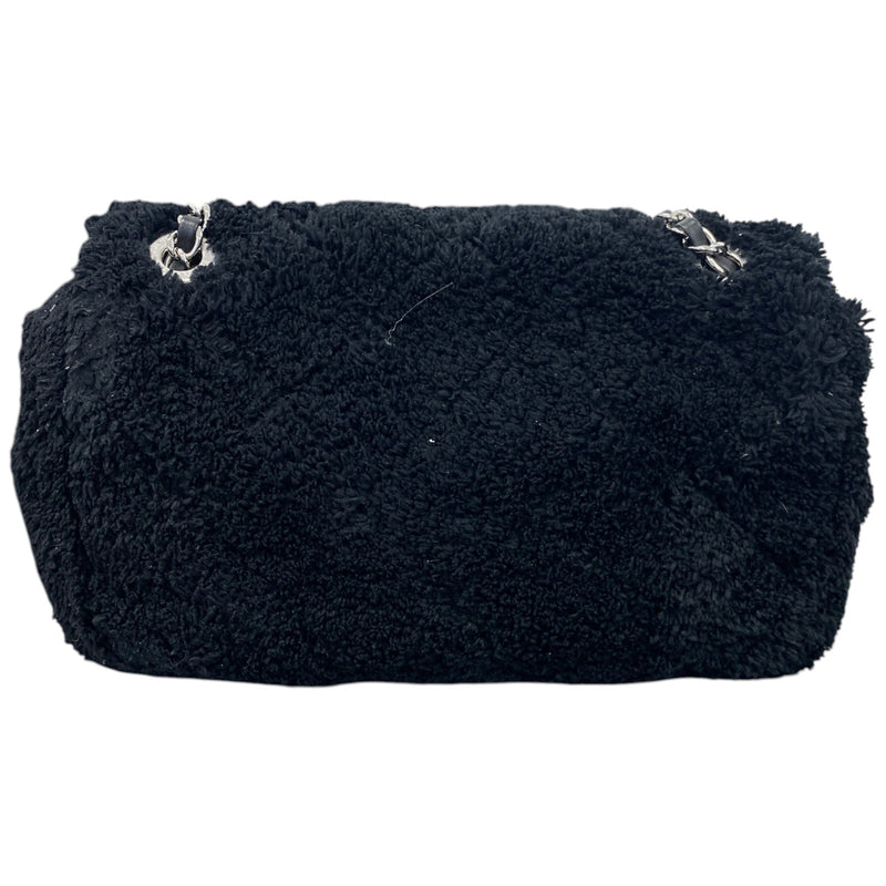 Women's Shearling Classic Fur Single Flap Bag Black