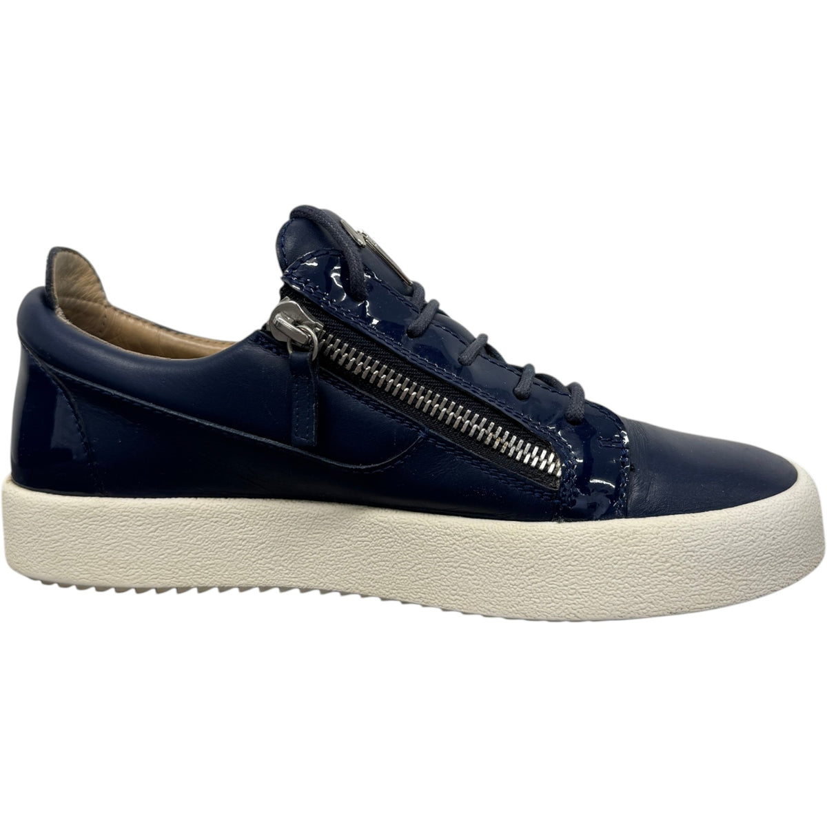 Men's Frankie Double Zip Low Trainers Navy Size UK 9 / EU 43 - Photo 5