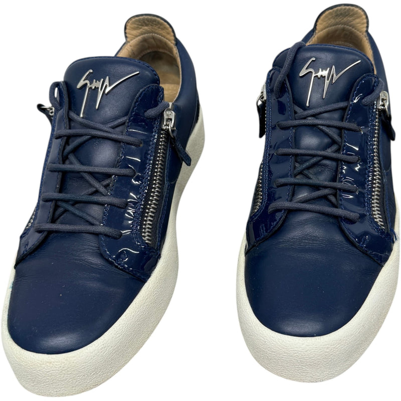 Men's Frankie Double Zip Low Trainers Navy Size UK 9 / EU 43