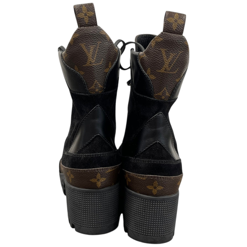 Women's Monogram Combat Boots Black Size UK 3.5 / EU 36.5