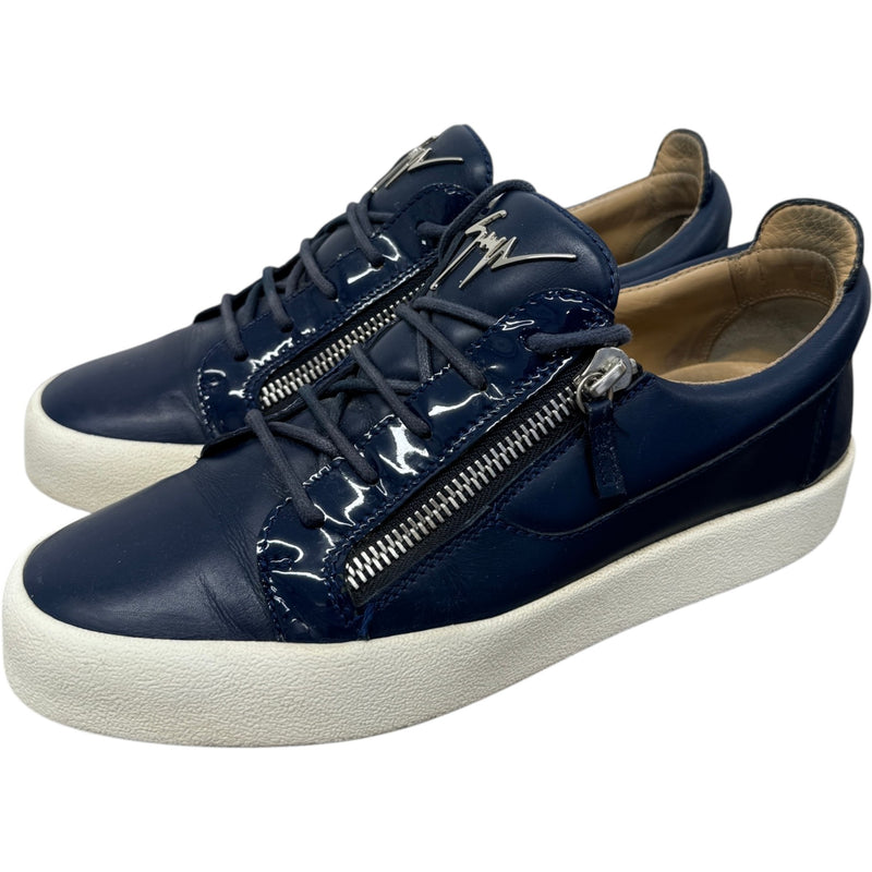 Men's Frankie Double Zip Low Trainers Navy Size UK 9 / EU 43
