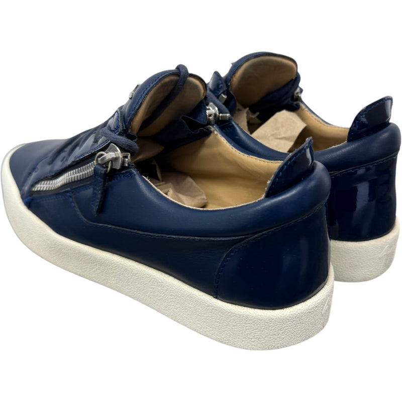Men's Frankie Double Zip Low Trainers Navy Size UK 9 / EU 43