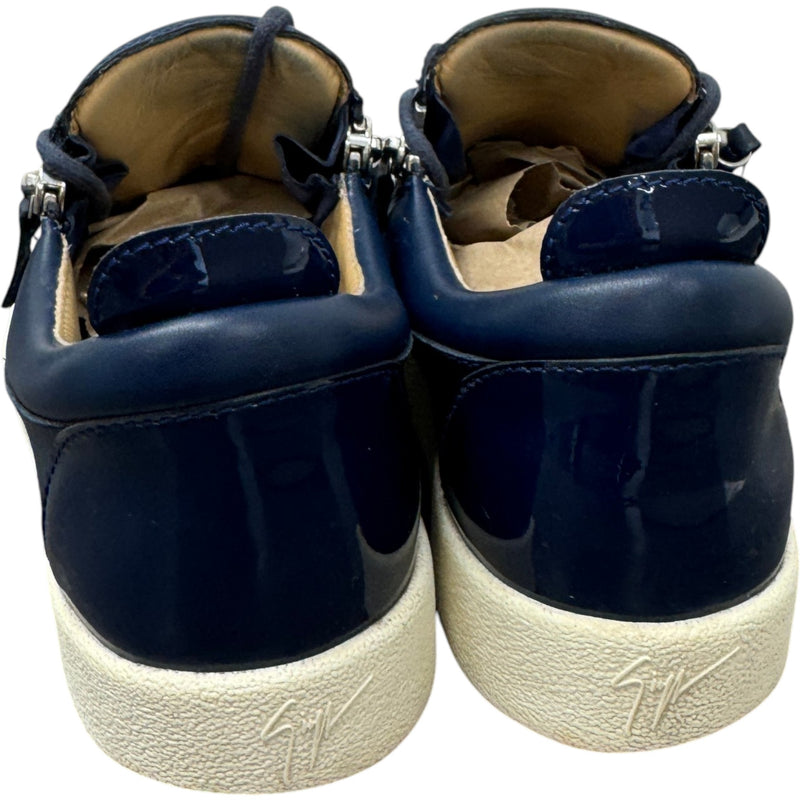 Men's Frankie Double Zip Low Trainers Navy Size UK 9 / EU 43