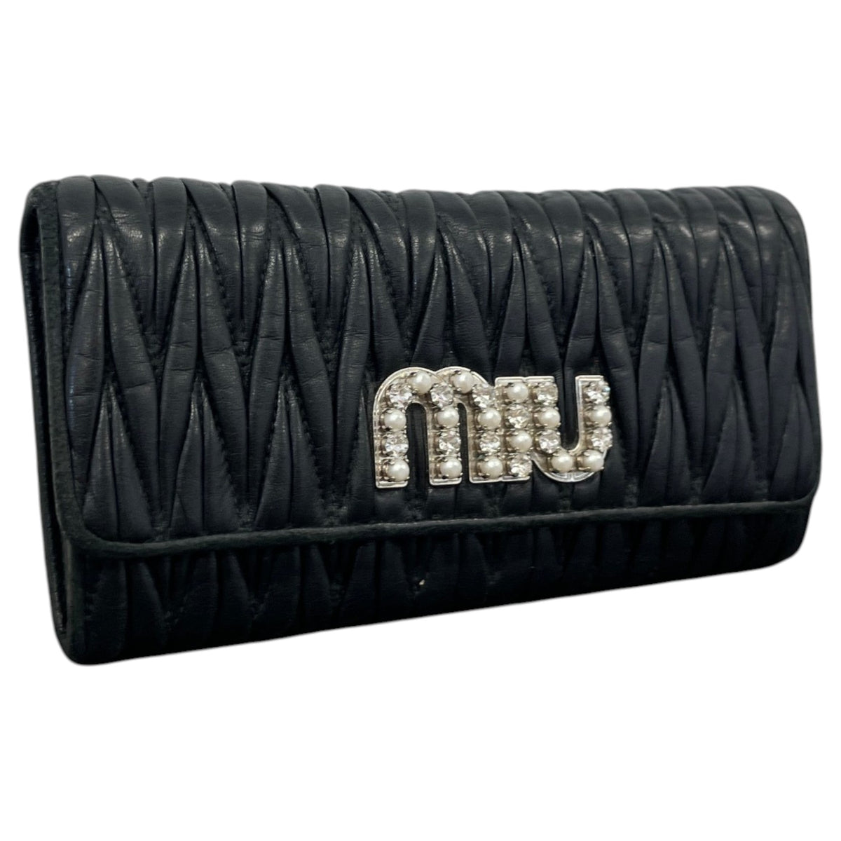 Women's Crystal Chain Matelasse Purse Black - Photo 3