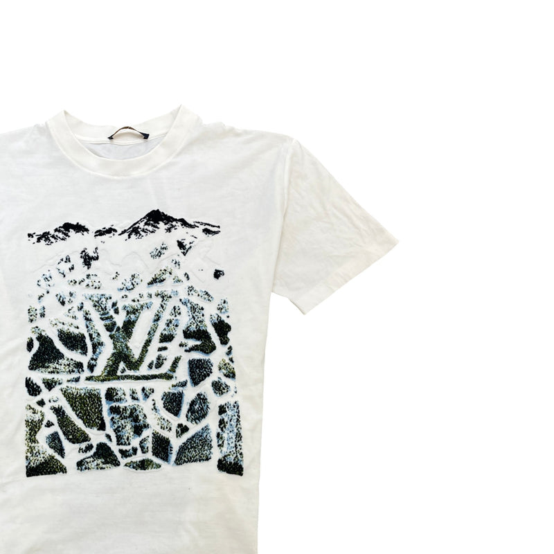 Men's Velvet Jacquard T-Shirt White Size XL