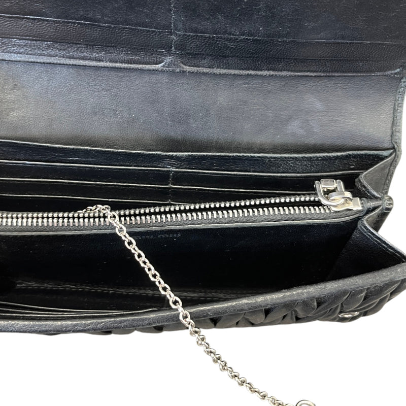 Women's Crystal Chain Matelasse Purse Black