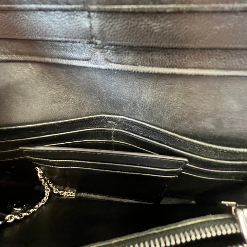 Women's Crystal Chain Matelasse Purse Black