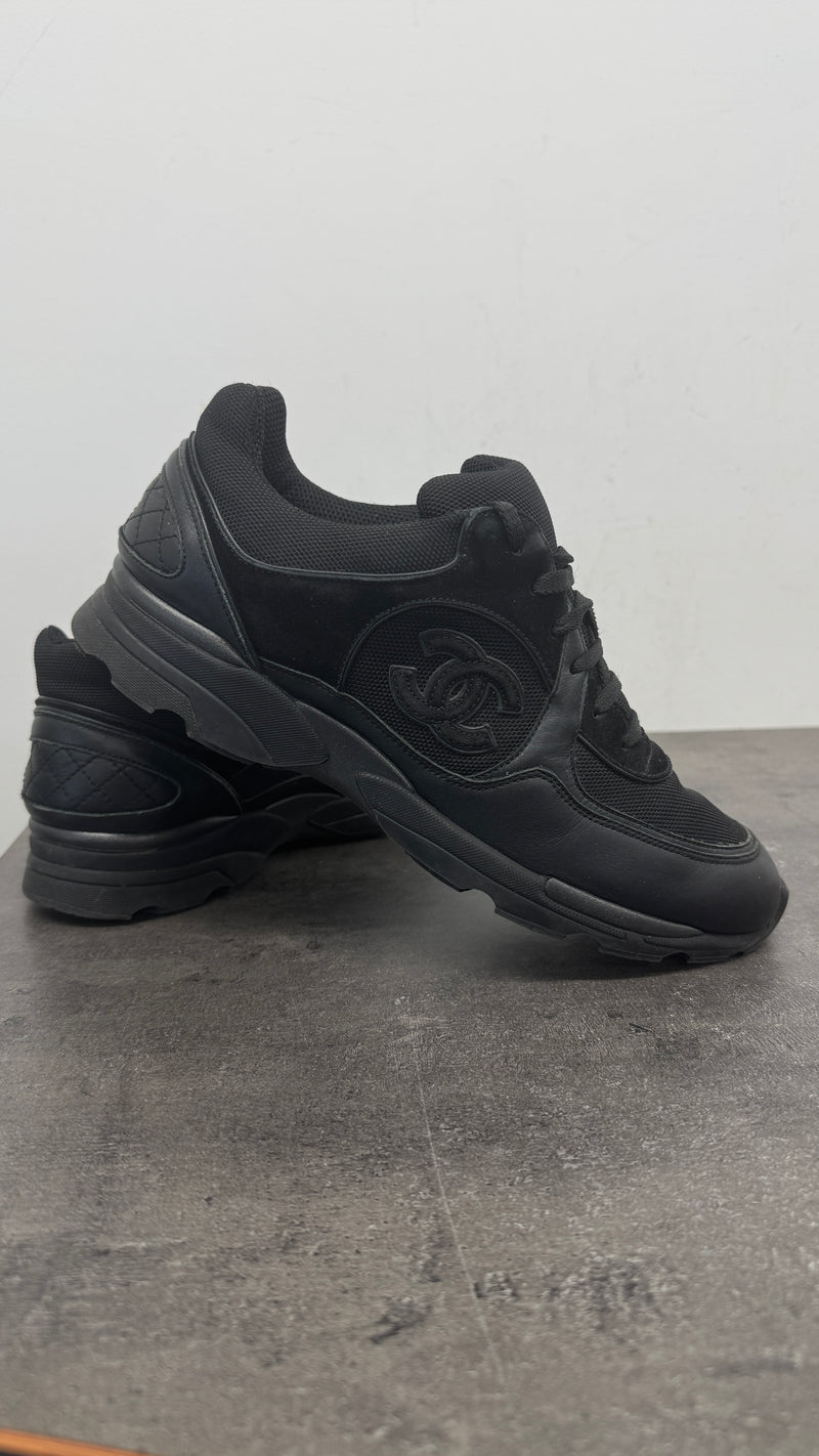 Chanel Men's CC Runners Low Trainers Black Size 7