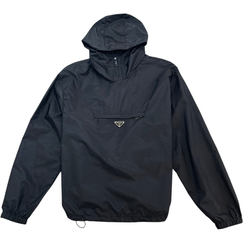 Men's Plaque Logo Windbreaker Black Size M