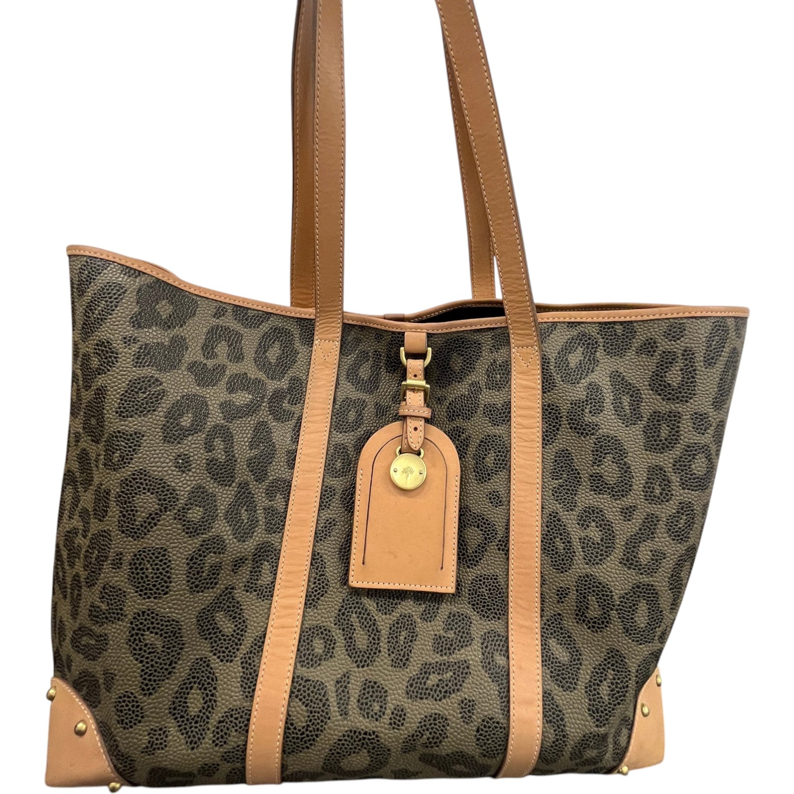 Women's Leopard Print Scotchgrain Tote Bag Brown - Photo 6