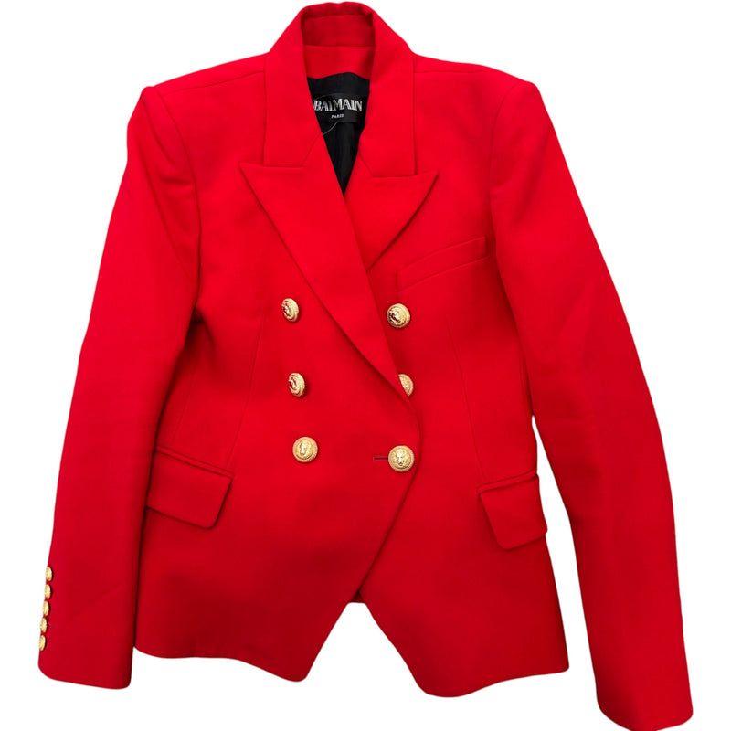Women's Double Breasted Blazer Jacket Red Size M / UK 10