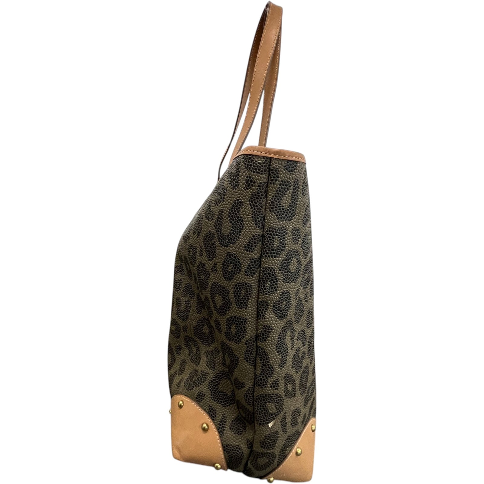 Women's Leopard Print Scotchgrain Tote Bag Brown - Photo 8