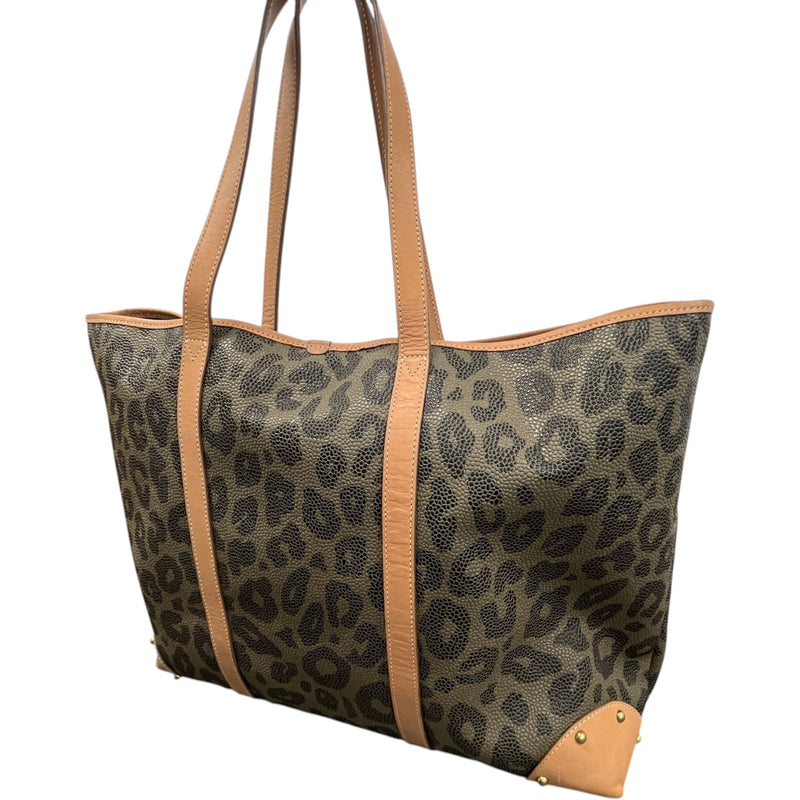 Women's Leopard Print Scotchgrain Tote Bag Brown