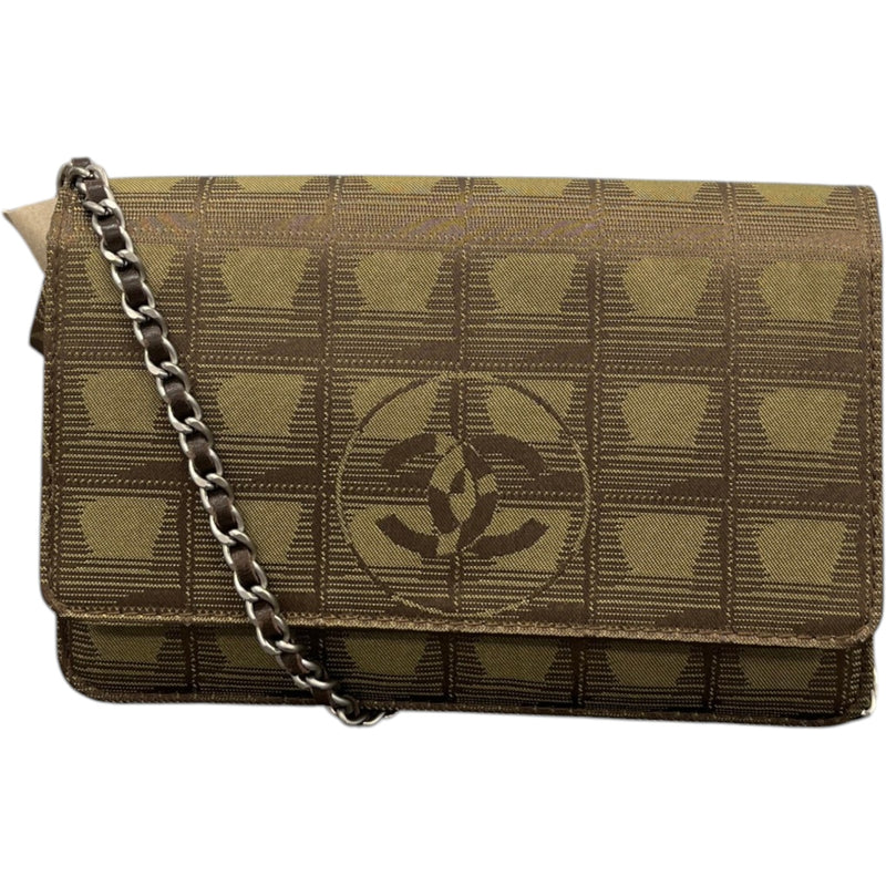 Women's New Travel Line Wallet On Chain Bag Brown