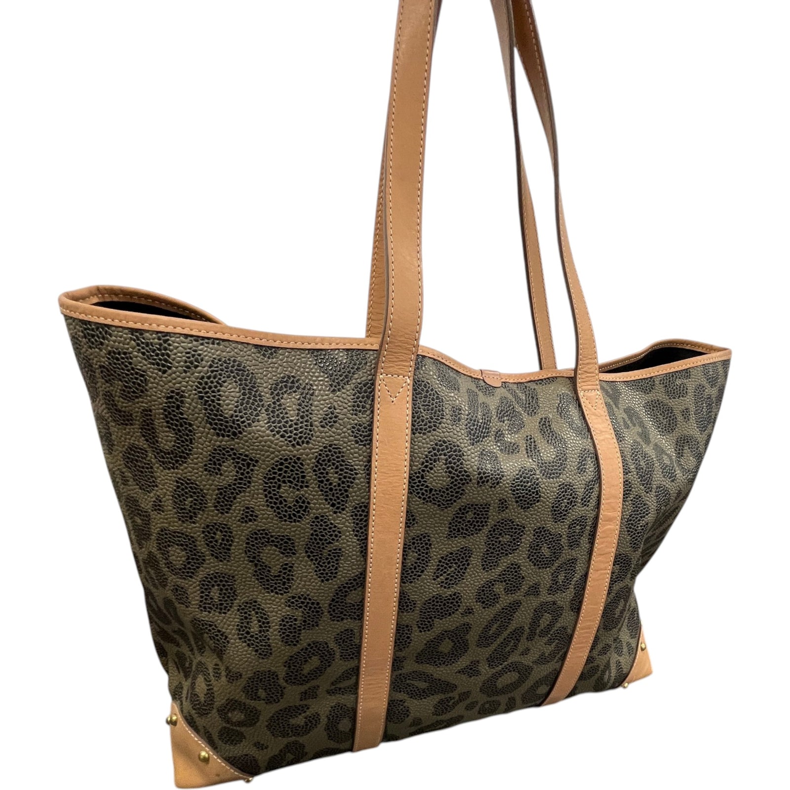 Women's Leopard Print Scotchgrain Tote Bag Brown - Photo 10
