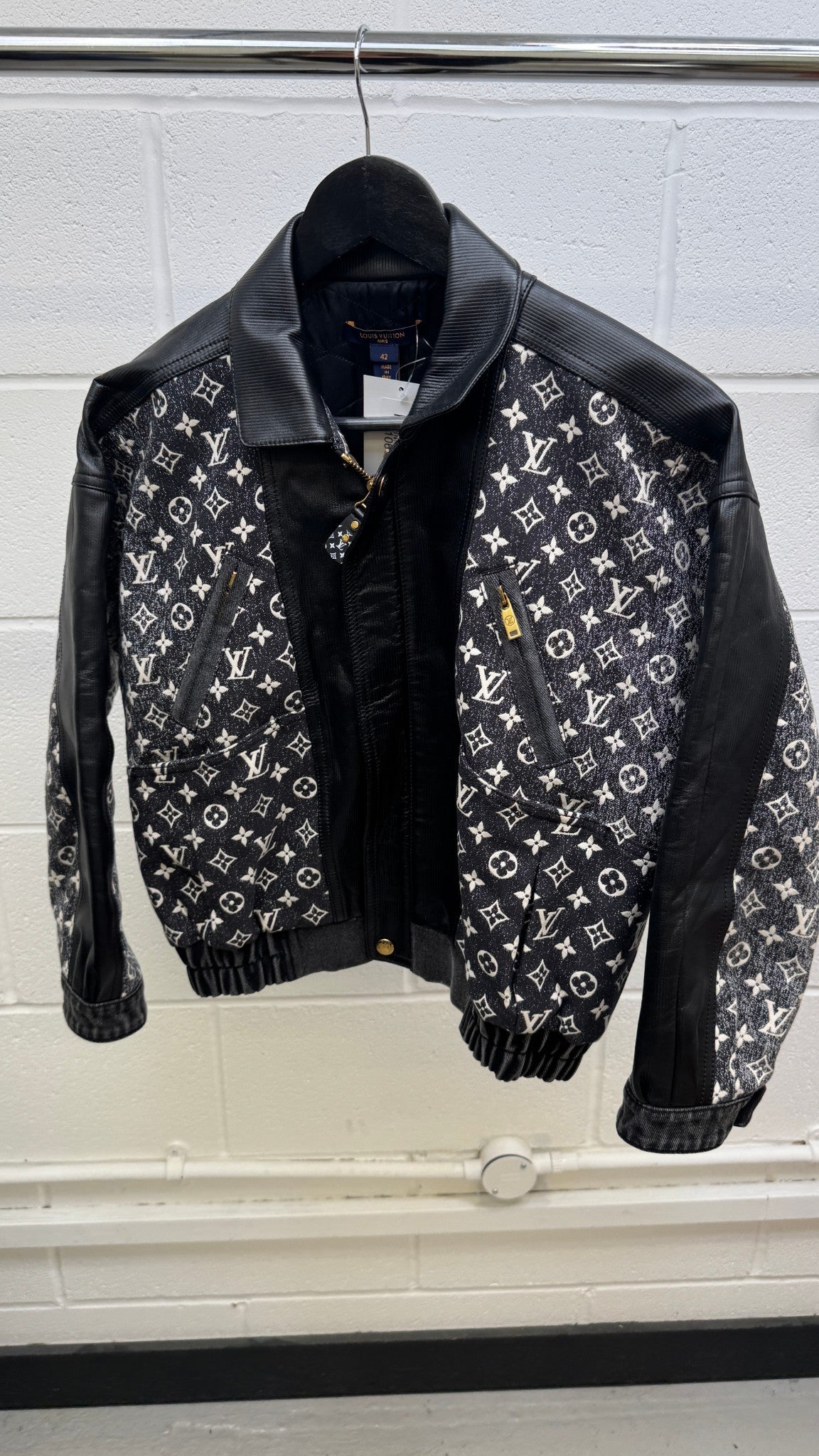 Women's Monogram Jacquard Bomber Jacket Black Size XL / UK 14 - Photo 7