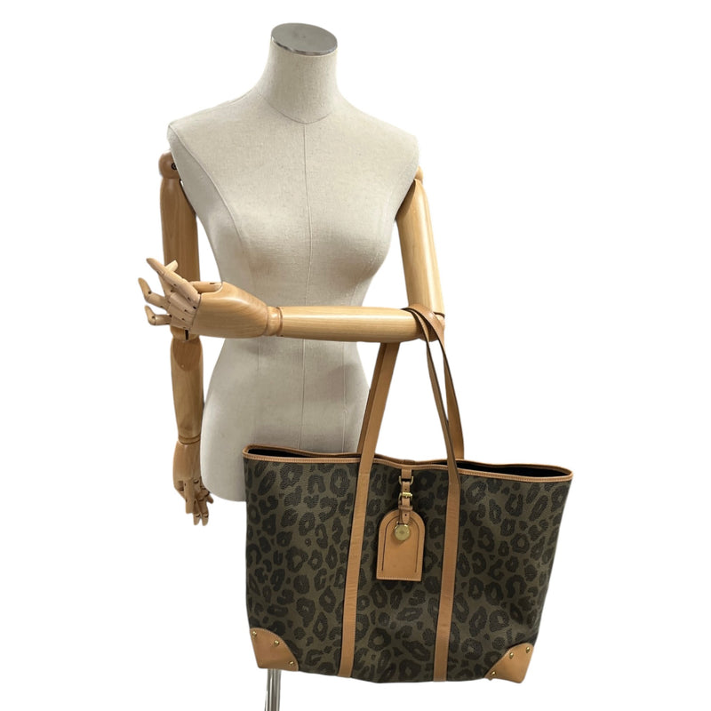 Women's Leopard Print Scotchgrain Tote Bag Brown