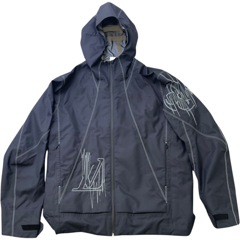 Men's Lv Frequency Technical Hooded Blouson Windbreaker Navy Size IT 52 / XL
