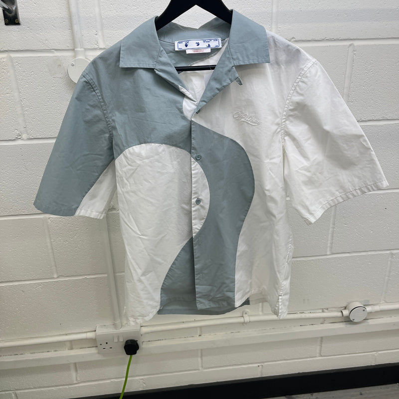 Men's Organic Block Holiday Short Sleeve Shirt White Size M