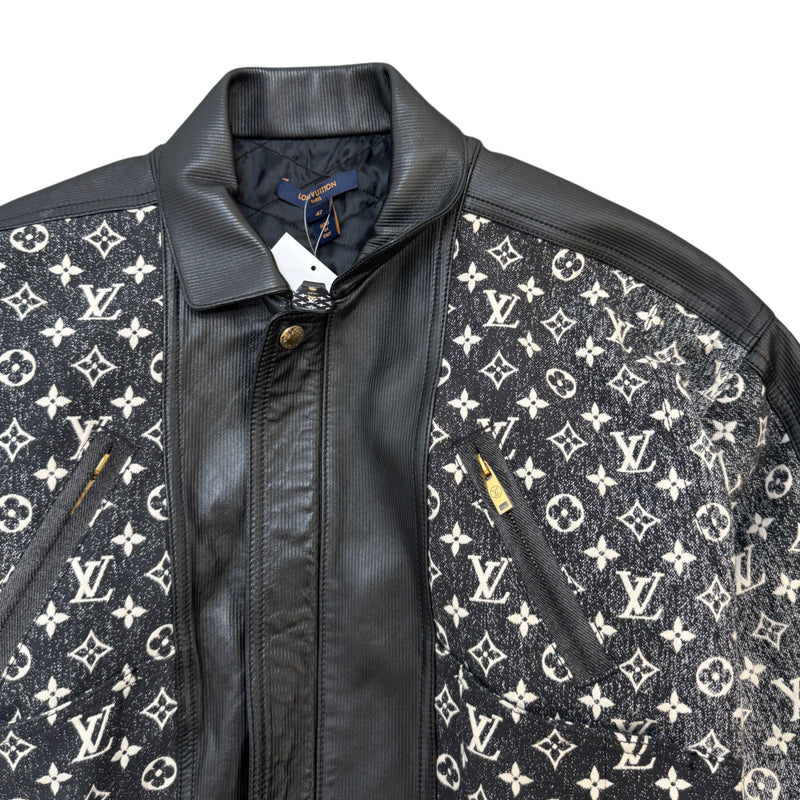 Women's Monogram Jacquard Bomber Jacket Black Size XL / UK 14