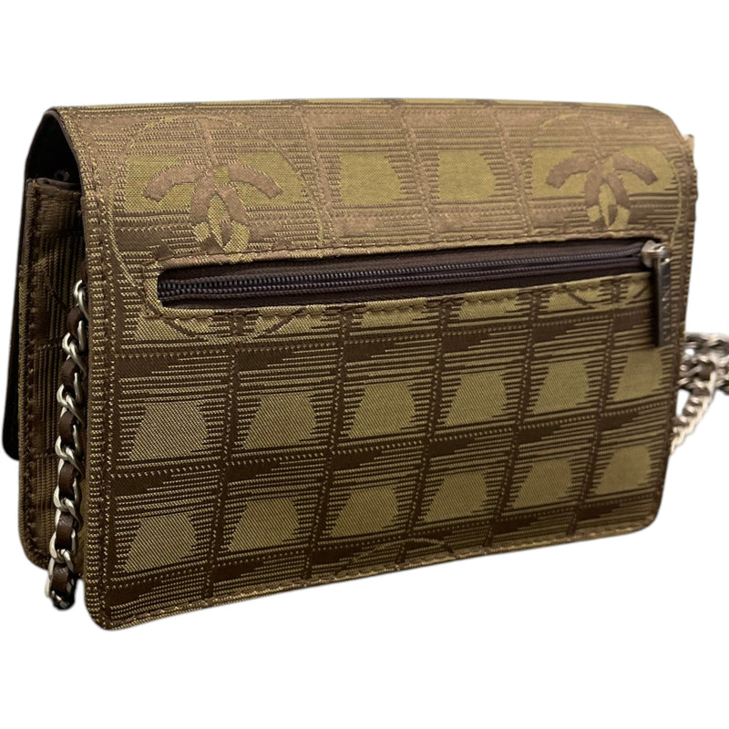 Women's New Travel Line Wallet On Chain Bag Brown