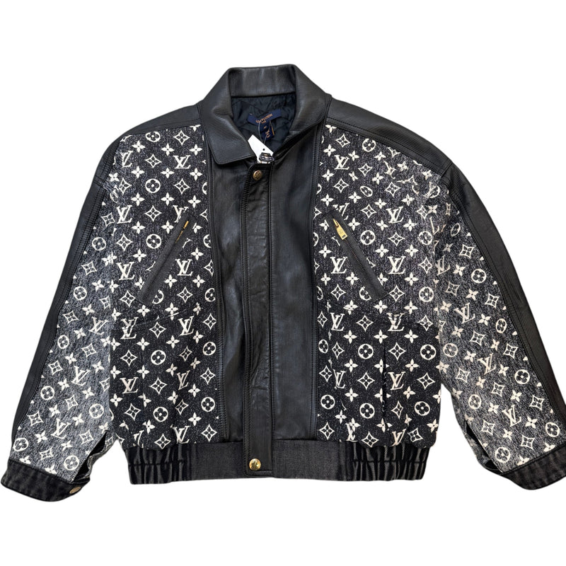 Women's Monogram Jacquard Bomber Jacket Black Size XL / UK 14