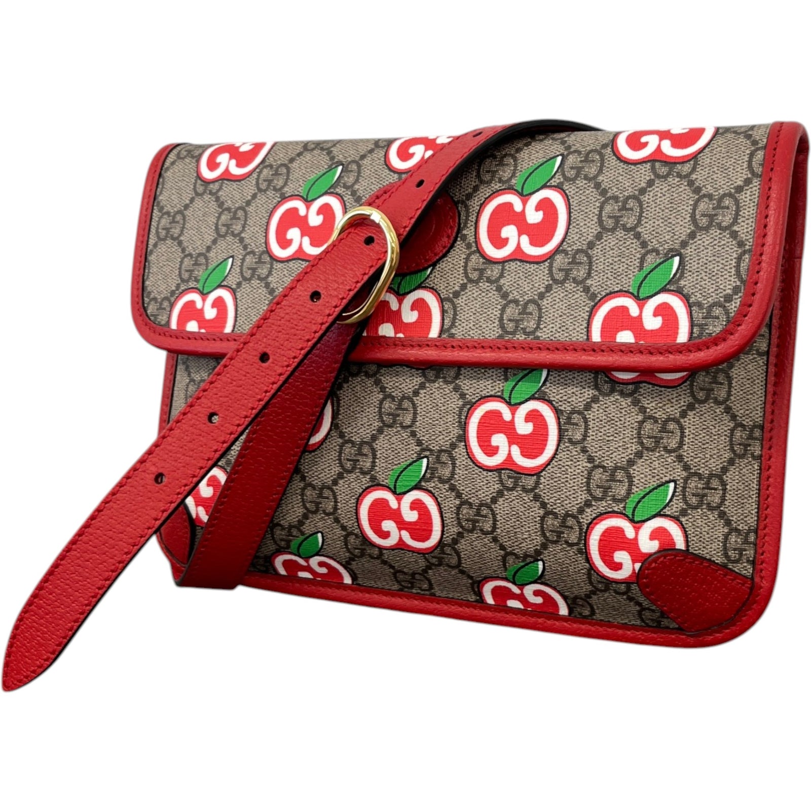 Women's Gg Supreme Apple Print Belt Bag Red - Photo 4