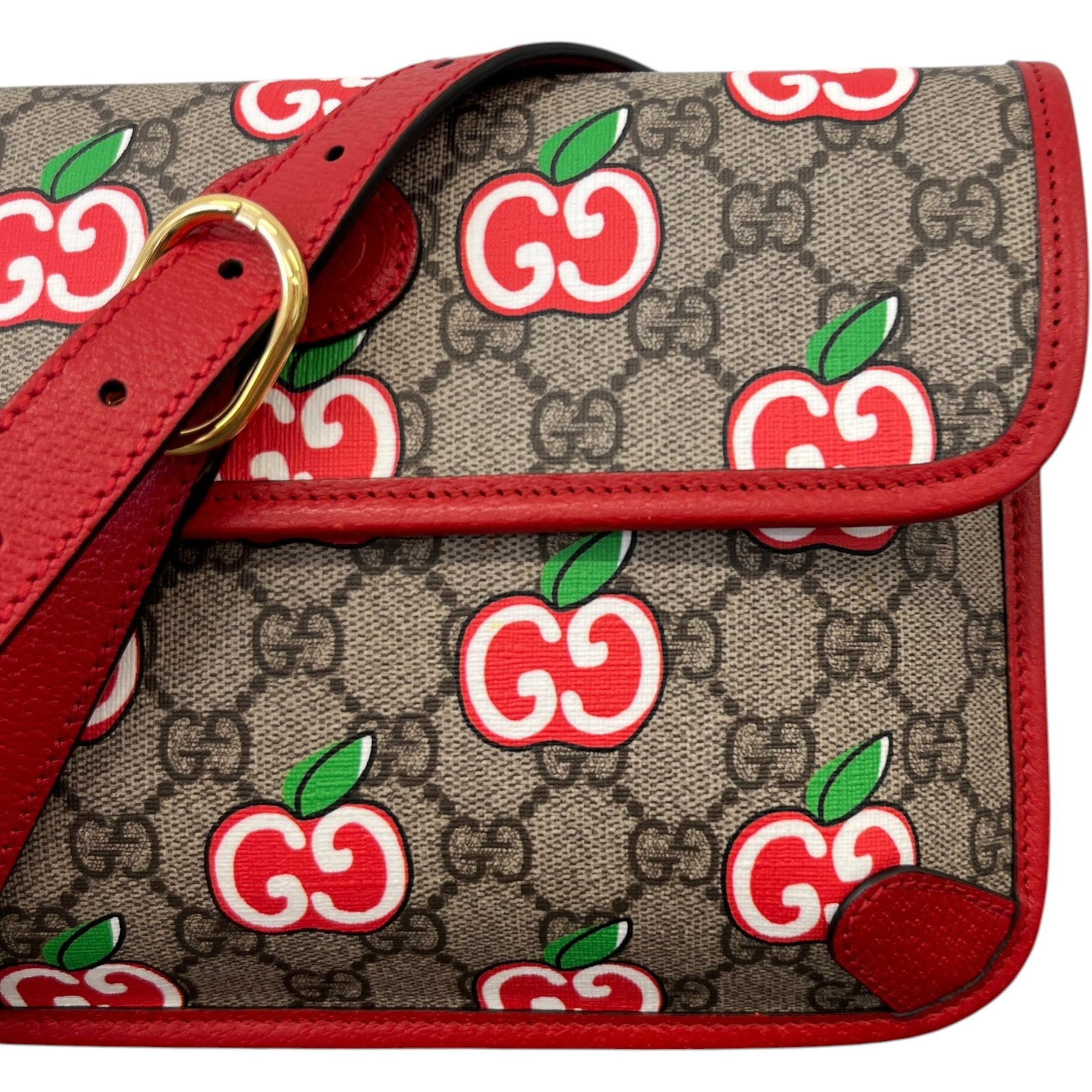 Women's Gg Supreme Apple Print Belt Bag Red - Photo 5