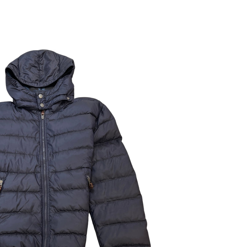 Men's Plaque Logo Down Jacket Navy Size XXL