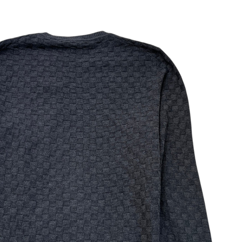 Men's Damier Signature Crewneck Jumper Grey Size M