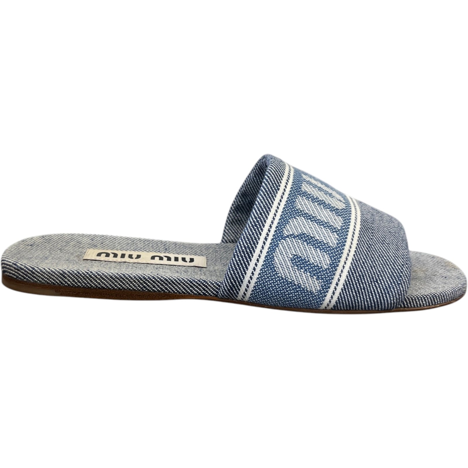 Women's Logo Jacquard Slides Blue Size UK 3 / EU 36 - Photo 1