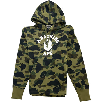 Men's Logo Print camo Hoodie Green Size S