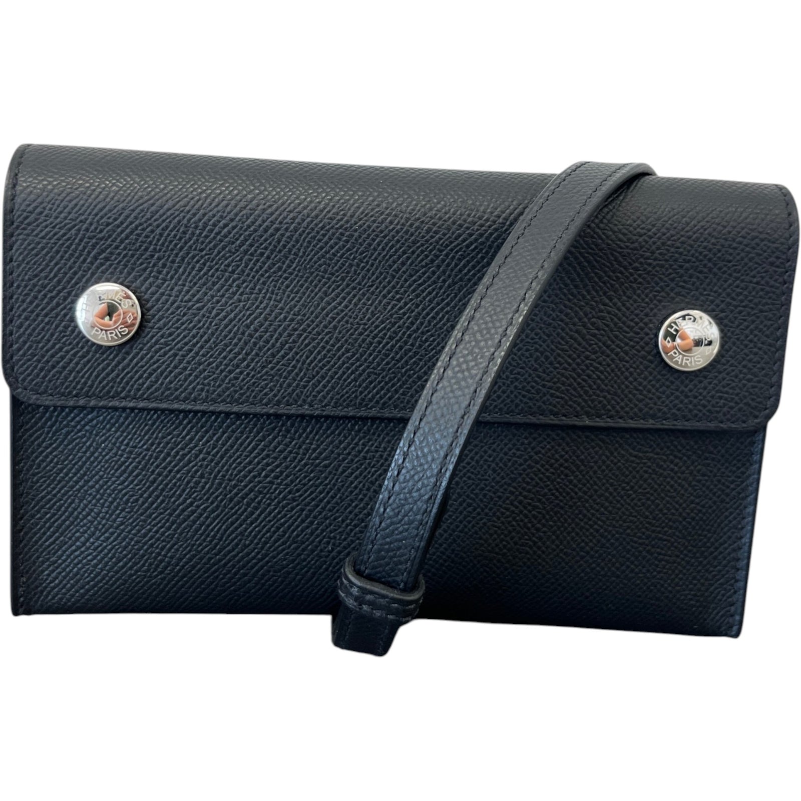 Women's Hermèsnap Wallet Bag Black - Photo 1