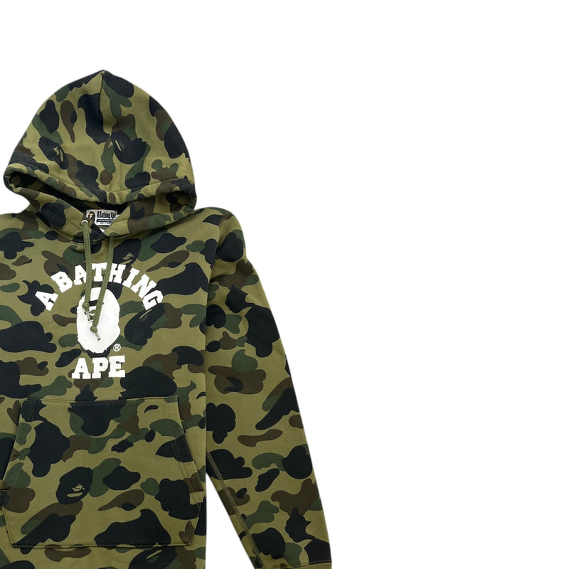 Men's Logo Print camo Hoodie Green Size S