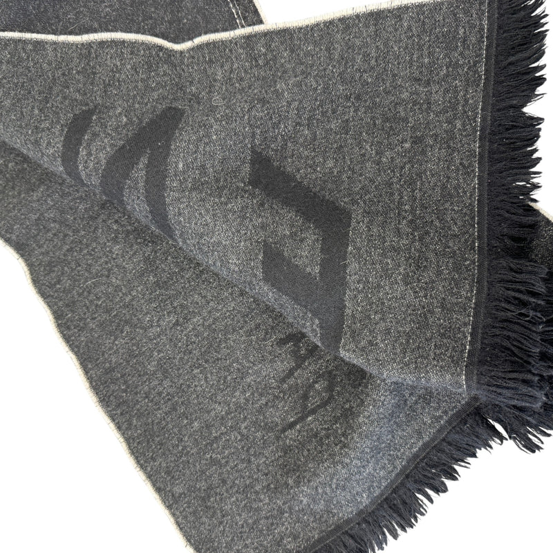 Men's Wool Logo Scarf Black